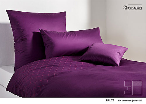 GRASER luxury bed linen - mako satin plain colour - mod. Raute