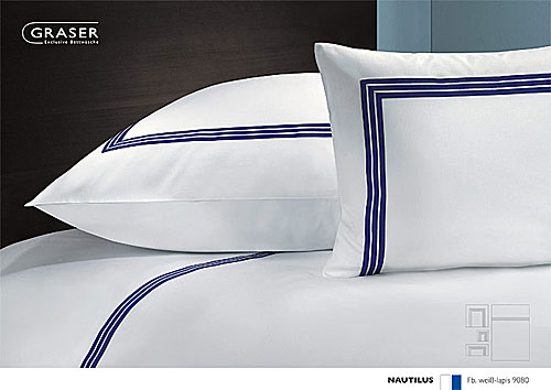 GRASER luxury bed linen - mako satin two colours - mod. Nautilus