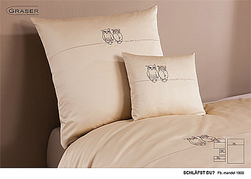 GRASER luxury bed linen - embroidery on mako satin - mod. Schl�fst Du?