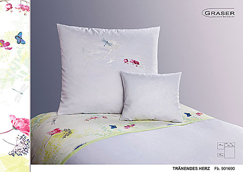 GRASER luxury bed linen - embroidery on mako satin - mod. Tr�nendes Herz
