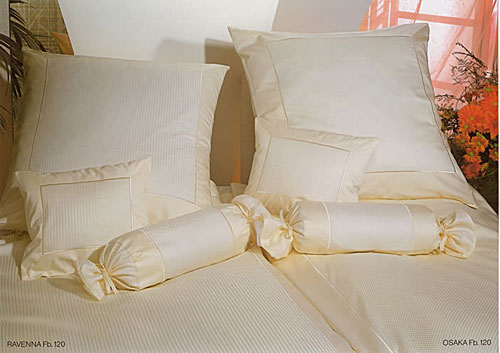 GRASER luxury bed linen - stripes and checks plain - mod. Osaka-Ravenna