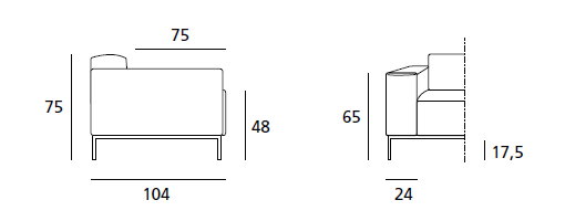 DOIMO SALOTTI - upholstery series spencer dimensions